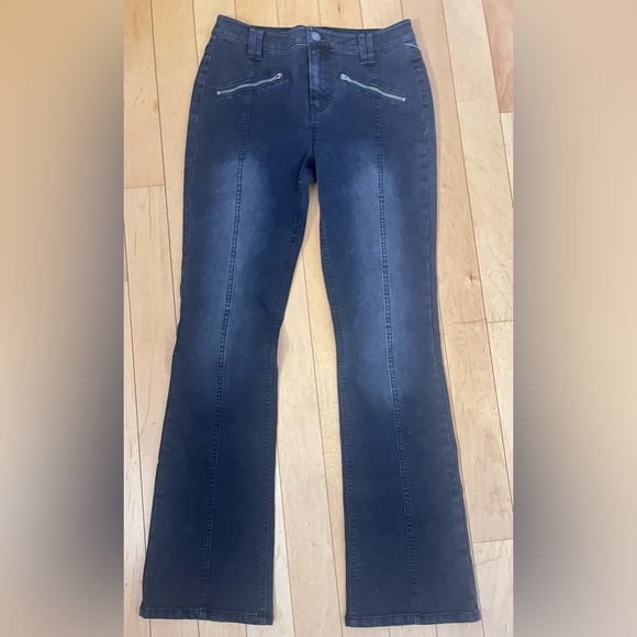 Black Flare bottom denim pants - Picture 1 of 6